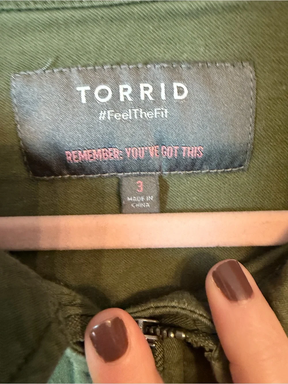 Torrid Olive Utility Jacket Size 3